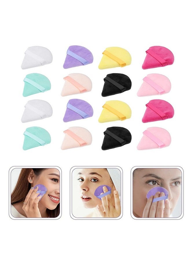 MACPLUS 2 Pcs Makeup Puff Triangle Powder Puff Soft Powder Sponge Foundation Powder Sponge Triangle Sponges With Strap (Multicolour) (Traingle) - Image 4