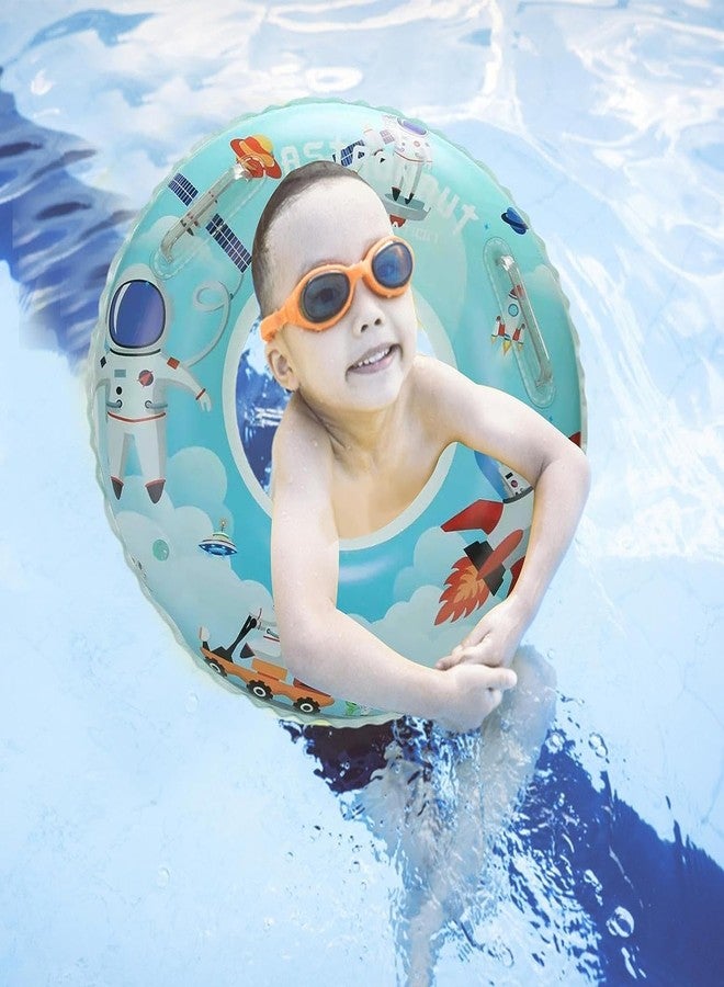 Delzon Kids Astronaut Space Theme Inflatable Swimming Ring with Safety Handles – Fun Space Station Water Tube for Pool, Beach & Summer Water Activities – (NASA World, 80 CM) - Image 4
