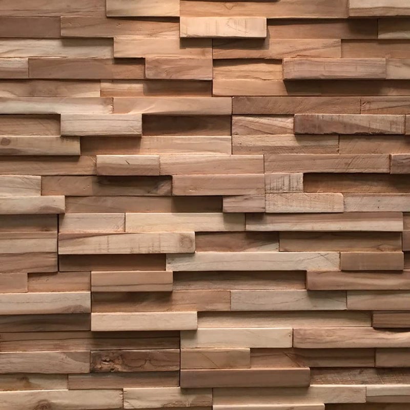 Wall!Supply 3D Wall Panels â€“ Reclaimed Modern Asian Teak Wood â€“ Home Decor Wallpaper Alternative for Living Room, Bedroom & Office â€“ Easy DIY Installation â€“ 10 Pack, Covers 9.6 Sq Ft - Image 1