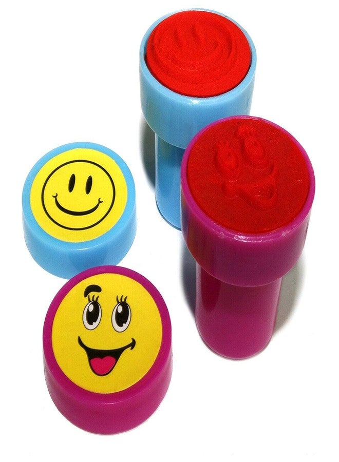 DEZIINE�10 Pcs Kids Set of Emoji/Smiley Design Face Stamps for School Craft | Pencil Tops | for Teacher & Students - Image 4
