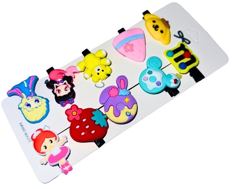 LuxeLocks Set of 60 pcs Cute Hair Clips for Girls, Unicorn Bows Flowers Animals Design, Handmade Decorative Barrettes for girls... - Image 4