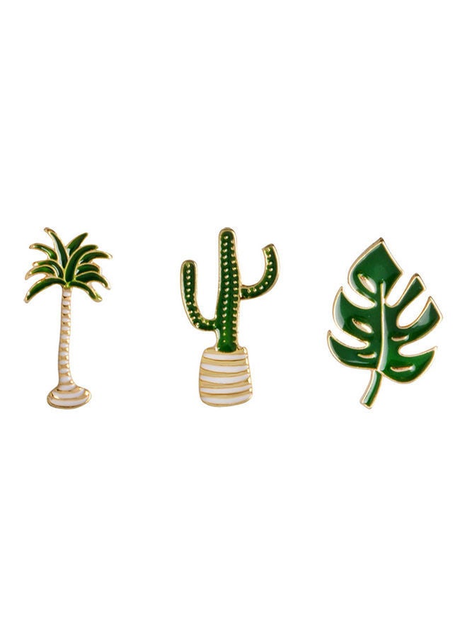 NIBEMINENT Cactus Coconut Tree Leaf Brooch Pin - Image 3