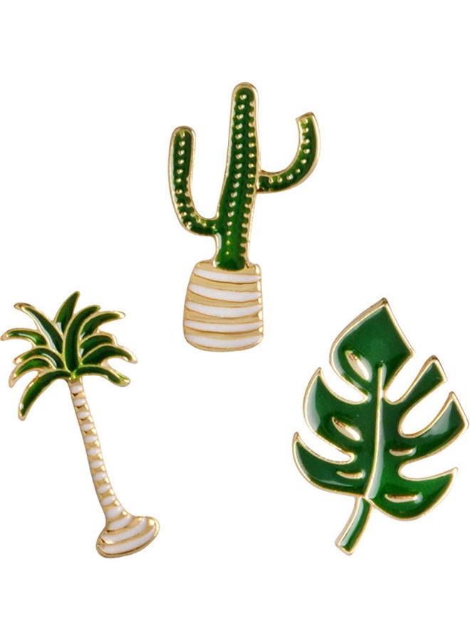 NIBEMINENT Cactus Coconut Tree Leaf Brooch Pin - Image 4