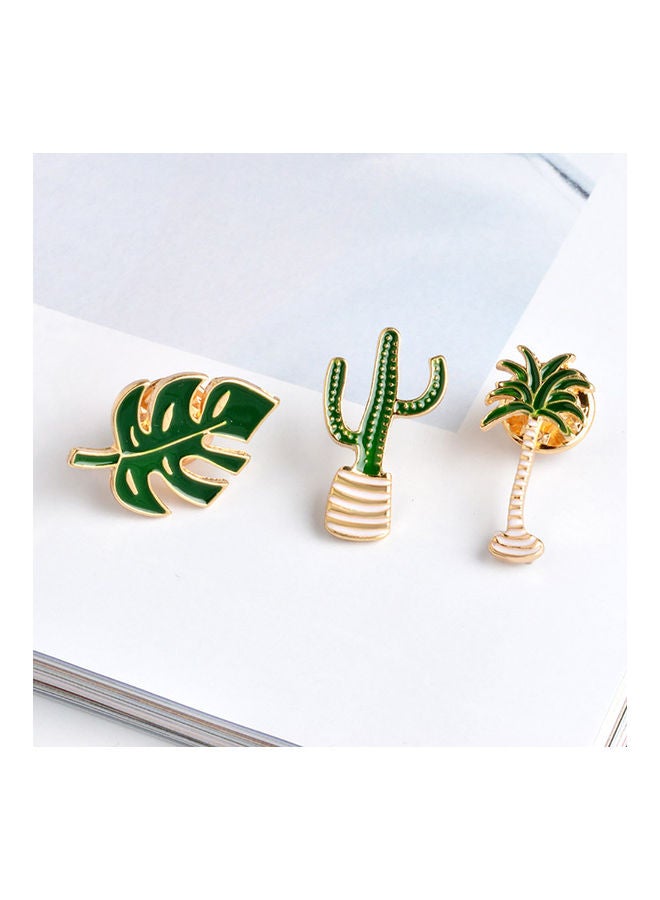 NIBEMINENT Cactus Coconut Tree Leaf Brooch Pin - Image 5