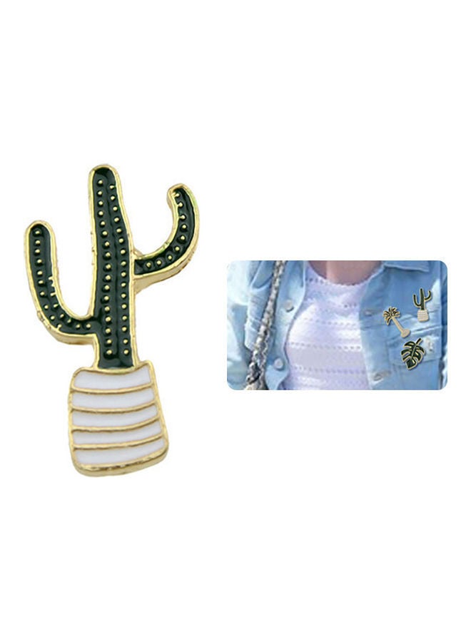 NIBEMINENT Cactus Coconut Tree Leaf Brooch Pin - Image 2