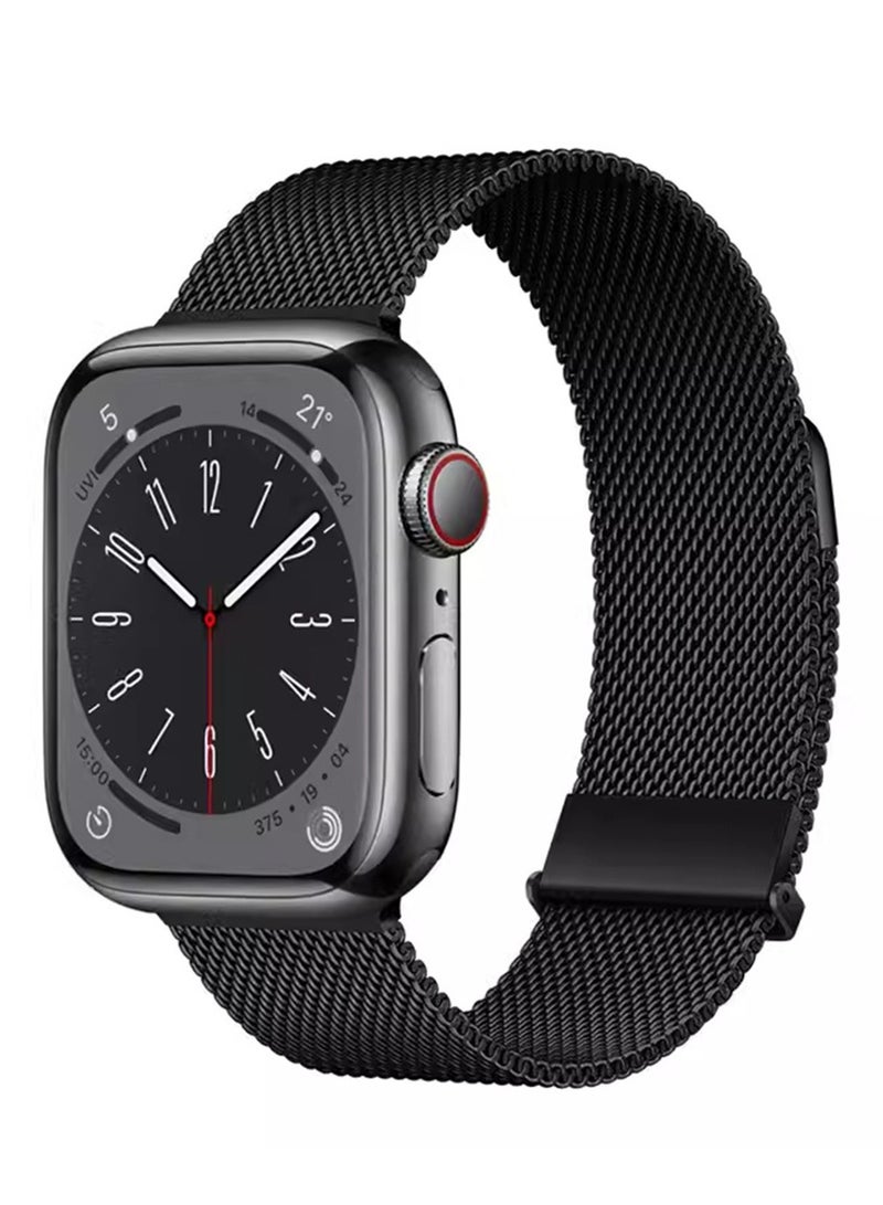 عام سوار معدني قابل للتعديل متوافق مع أشرطة أبل ووتش 42/44/45/49 مم للنساء والرجال، شريط بديل مطور لسلسلة iWatch 9 8 7 SE بمغناطيس مزدوج. - Image 1