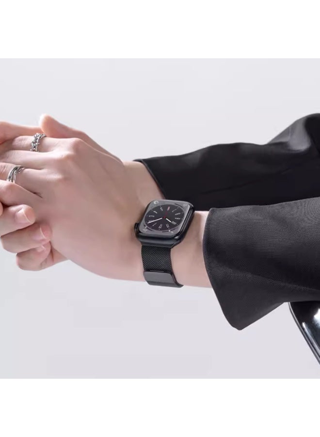 عام سوار معدني قابل للتعديل متوافق مع أشرطة أبل ووتش 42/44/45/49 مم للنساء والرجال، شريط بديل مطور لسلسلة iWatch 9 8 7 SE بمغناطيس مزدوج. - Image 2