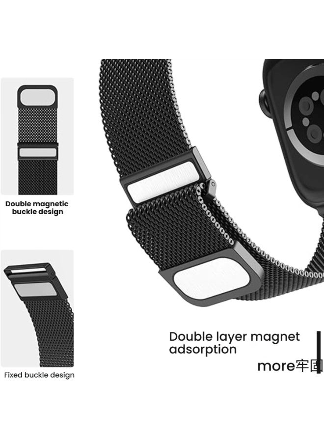 عام سوار معدني قابل للتعديل متوافق مع أشرطة أبل ووتش 42/44/45/49 مم للنساء والرجال، شريط بديل مطور لسلسلة iWatch 9 8 7 SE بمغناطيس مزدوج. - Image 5