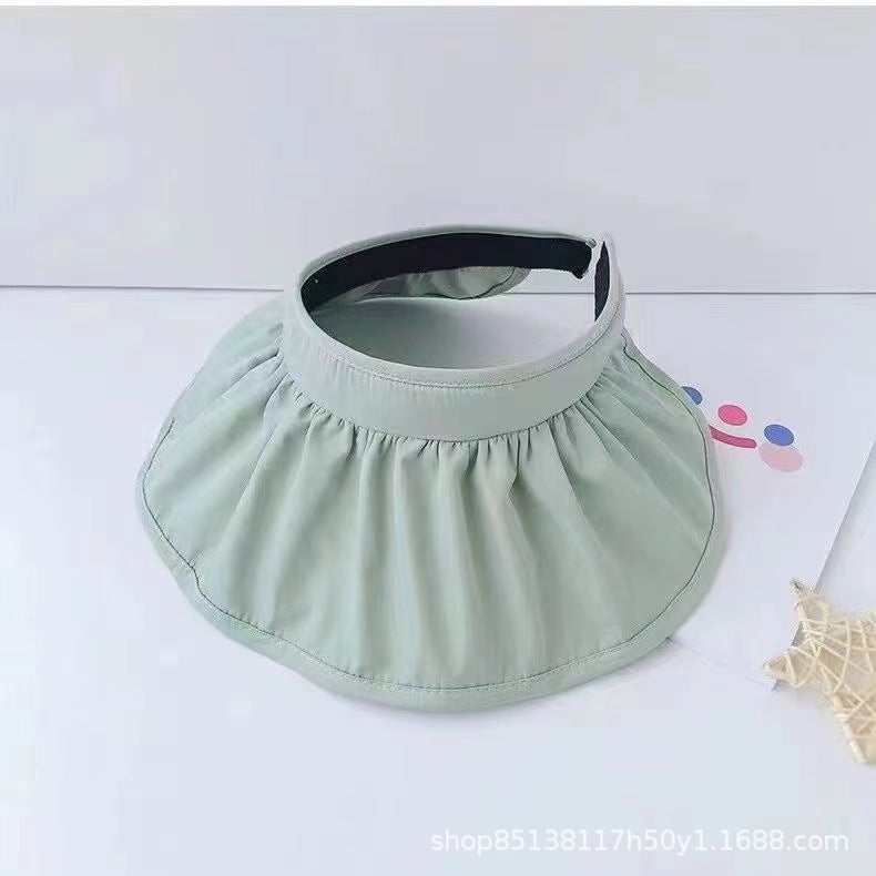Childrens empty top sun hat boys and girls hat summer headband sun hat baby sun hat parent-child shell hat tideLight plate shell cap-fruit Green Light plate shell cap-fruit Green