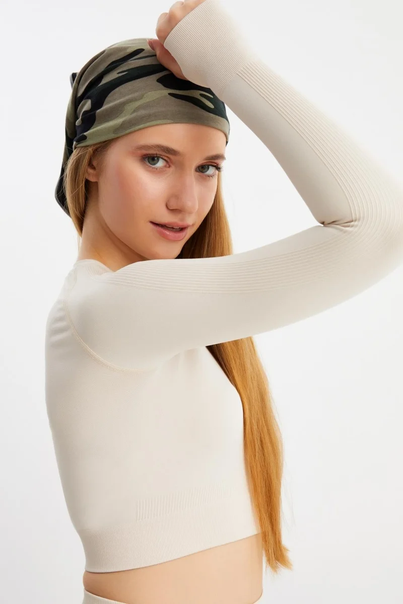 بوتيكجيز Camouflage Women's 4-Functional Protector, Cotton, Flexible, Sweatproof, Bandana, Neck Collar, Buff, Mask