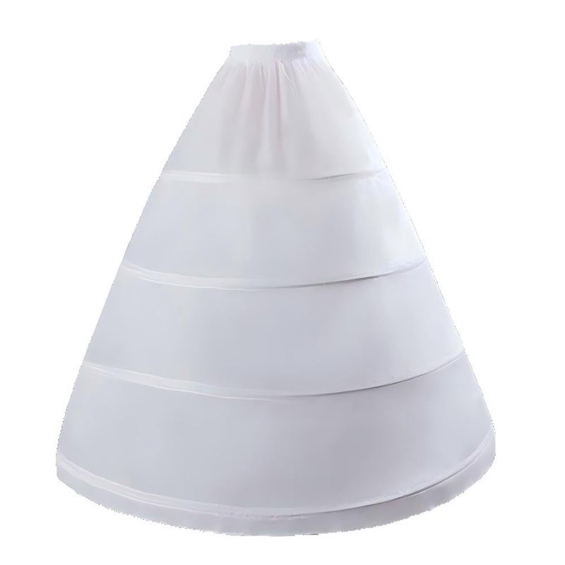 RULTA Women's Crinoline Petticoat Skirt A-line 4-Hoops underskirt suitable for wedding ball dresses bridal Slips Skirt (4 Hopps-white) - Image 1