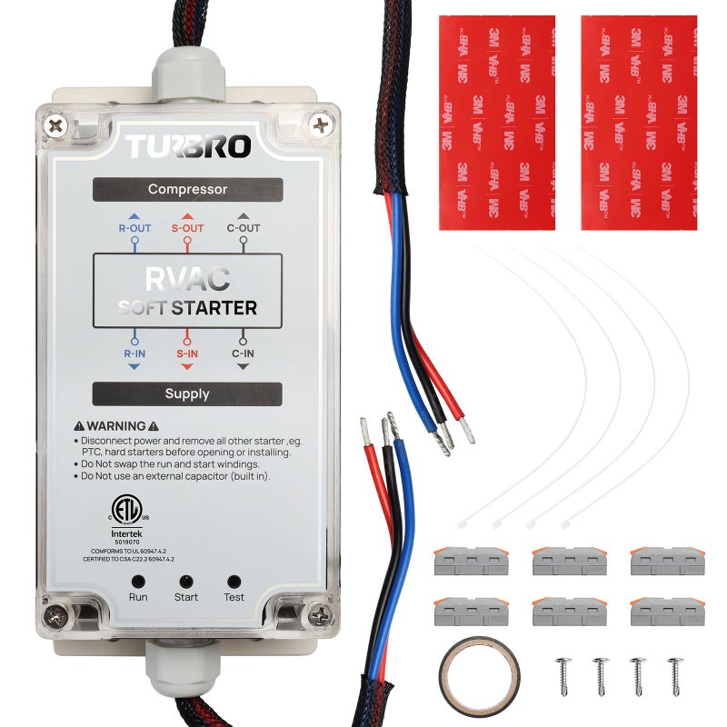 TURBRO RV AC Soft Start Kit for Smooth Startup, ETL Certified, 6-Wire Installation, Protects Compressor and Other Appliances in Vehicles, 3 Indicator Lights, AC 100-240 V/60 Hz, S15 Plus - Image 1