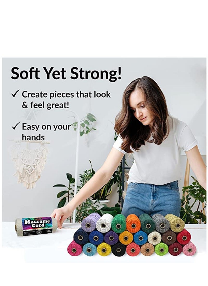SYOSI - Macrame Cord, Gold 100% Cotton Cord Rope for Macrame 3 mm Natural and Colored Craft String Yarn Materials 100 m Long - Image 1