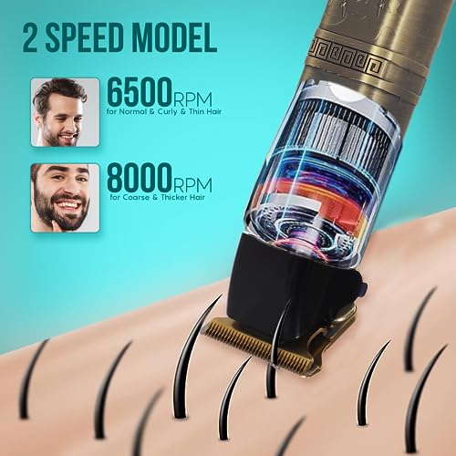 StyleHouse X26 Battery Powered Trimmer For Men, 180 Mins Runtime, Budha, Led Display, Double Speed, High Performance Golden T Blade - Image 5