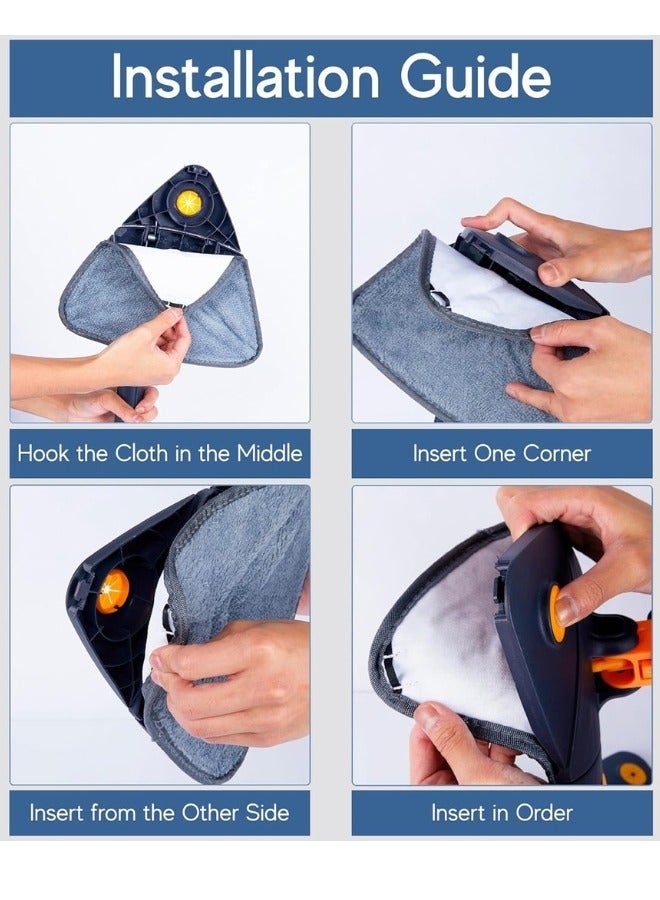 قطعتين من غيار المساحة (الموب) من المايكروفايبر عالية الجودة والقابلة للغسل – مناسبة لجميع المساحات لتنظيف المطبخ والأرضيات بفعالية، تترك الأسطح نظيفة وجافة وتعزز بيئة صحية وآمنة للاستخدام المنزلي - Image 2