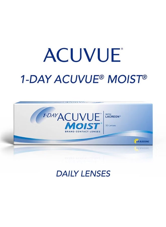Acuvue Daily Moisturizing Lenses, Lens Power (9.50-), Pack of 30 Lenses - Image 1