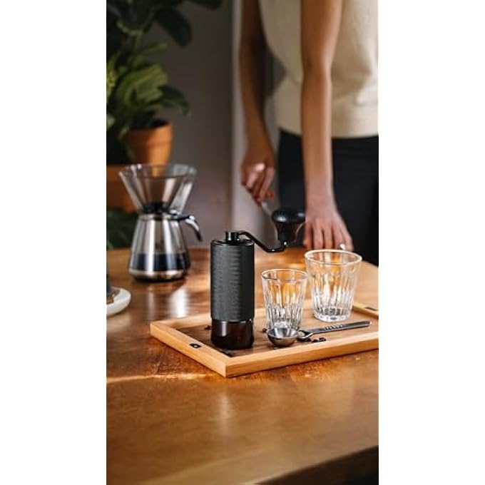Honwor Manual Coffee Grinder  Stainless Steel Conical Burr Double Bearing Adjustable Settings30G Capacity For Home Office Travel - Image 5