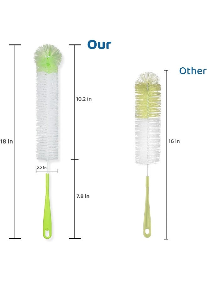 LiKee فرشاة تنظيف الزجاجات الطويلة LiKee 18 بوصة x 2.17 بوصة عريضة جداً لتنظيف زجاجات البيرة والنبيذ، وغسالة زجاجات المياه - Image 2