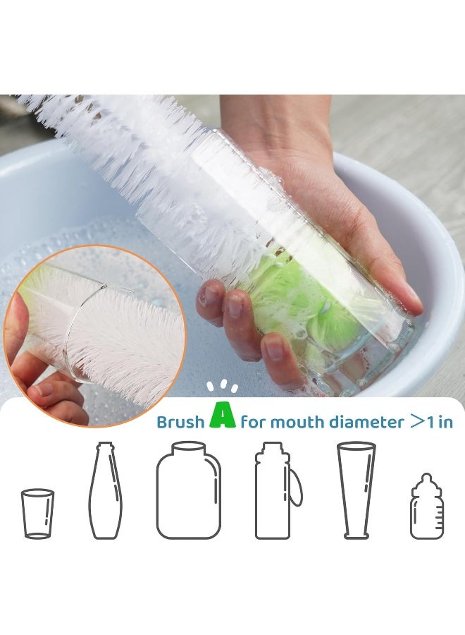 LiKee فرشاة تنظيف الزجاجات الطويلة LiKee 18 بوصة x 2.17 بوصة عريضة جداً لتنظيف زجاجات البيرة والنبيذ، وغسالة زجاجات المياه - Image 3