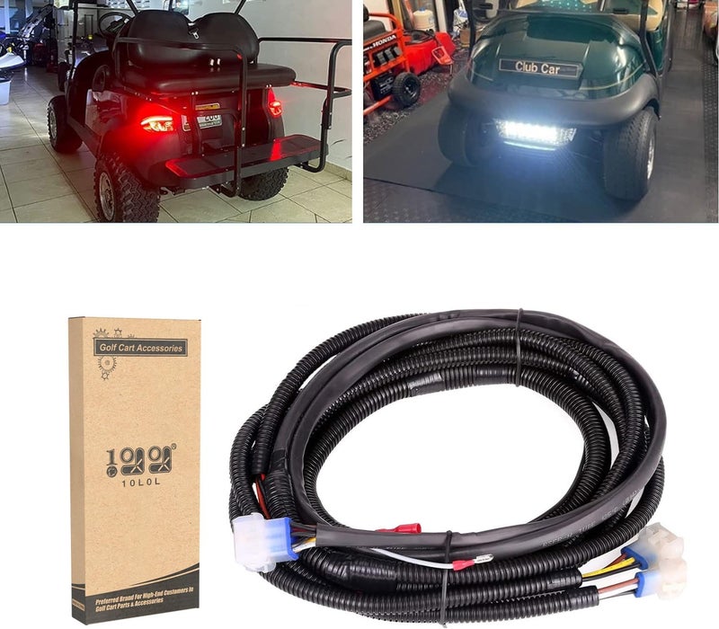 10L0L حزام دلو عربة الجولف 10L0L لطراز Club Car Precedent 2008.5 وما فوق مع مجموعة مصابيح LED الأمامية والخلفية الفاخرة - Image 1