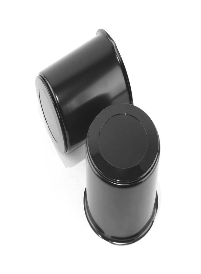 DewFlew 2Pcs 3.15" Push Through Wheel Center Caps Stainless Trailer Hub Cap for Truck SUV RV Wheel Rim (Fit 3.15" Bore 3.46" H Matte Black) - Image 1