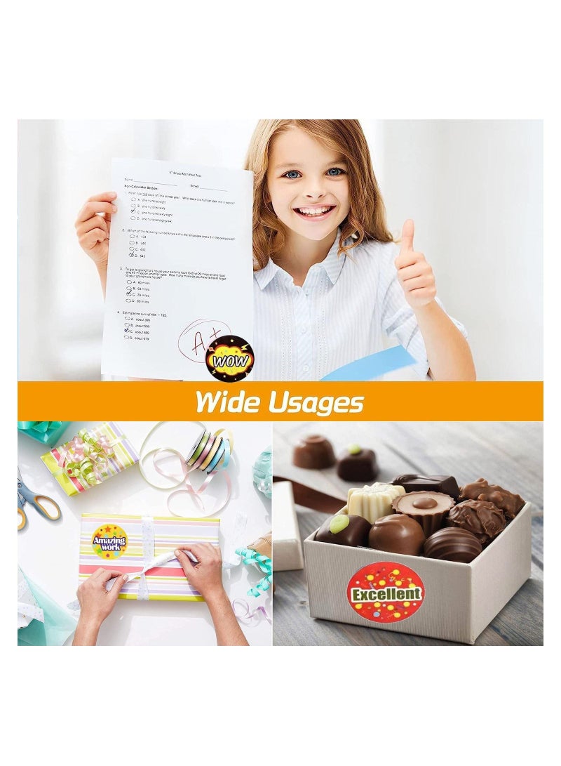 JOLLITY LLC 1000 قطعة ملصقات تحفيزية صغيرة للأطفال والمعلمين في الفصل الدراسي 2 لفات - Image 2