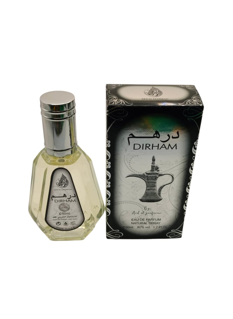 ارض الزعفران دِرهَم من أرض الزعفران أو دو برفيوم 50 مل – نفحات حمضية زهرية خشبية، ثبات طويل للجنسين، عطر يومي عربي برذاذ - Image 2