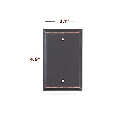 SLEEKLIGHTING Oil Rubbed Bronze Outlet Covers and Switch Plates-Decorative Wall Plate Light Switch Cover Flat -Variety of Styles: Decorator/Duplex/Toggle / & Combo-Size: 1 Gang Blank (4Pack) - Image 2