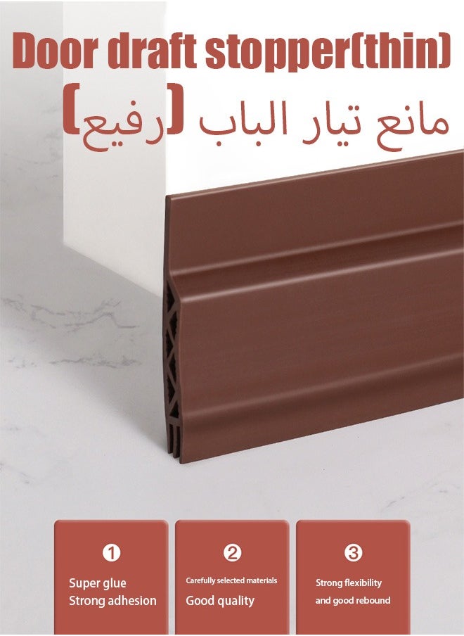 Generic Door Draft Stopper ,Under Door Seal For Exterior And Interior DoorsBottom Seal for Exterior & Interior Doors Blocker for Insects Dust Noise Seal For Exterior And Interior Doors Door Sweep Strip Under Door Draft Blocker Soundproof Door Bottom(Thin Version 1/2/3PCs)  - Image 1