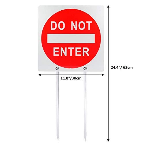 Kichwit Do Not Enter Sign with Metal Stakes, Reflective Aluminum Sign for Outdoor Use, 11.8 x 11.8 Inches, Weather Resistant - Image 5