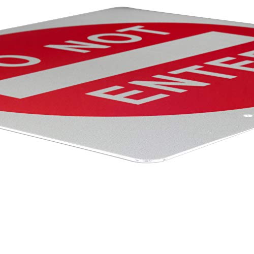 Kichwit Do Not Enter Sign with Metal Stakes, Reflective Aluminum Sign for Outdoor Use, 11.8 x 11.8 Inches, Weather Resistant - Image 3
