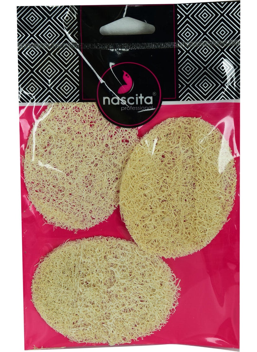 Nascita Natural Pumpkin Fiber Exfoliating Oval Facial Pad Scrub 3 Pieces 9x7 cm  - Image 1