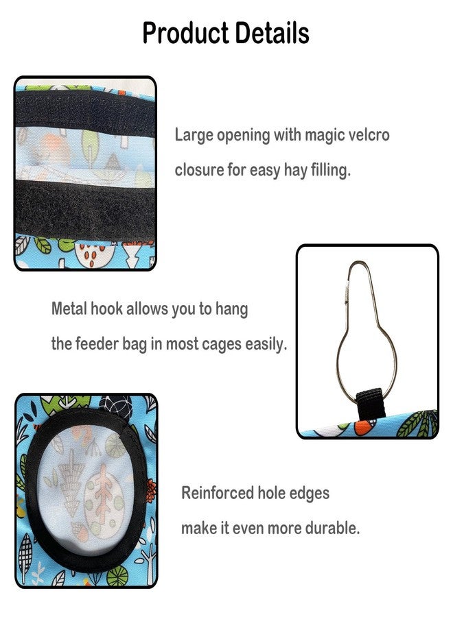 RMNHPTK Rabbit Hay Feeder Bag, Guinea Pig Hay Feeder for Cage Small Animal Hanging Feeding Bags Rabbit Hay Dispenser Storage for Rabbits Guinea Pigs Bunnies Chinchillas (Red,Dark Blue, 2 Hole) - Image 4
