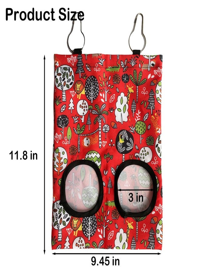 RMNHPTK Rabbit Hay Feeder Bag, Guinea Pig Hay Feeder for Cage Small Animal Hanging Feeding Bags Rabbit Hay Dispenser Storage for Rabbits Guinea Pigs Bunnies Chinchillas (Red,Dark Blue, 2 Hole) - Image 2