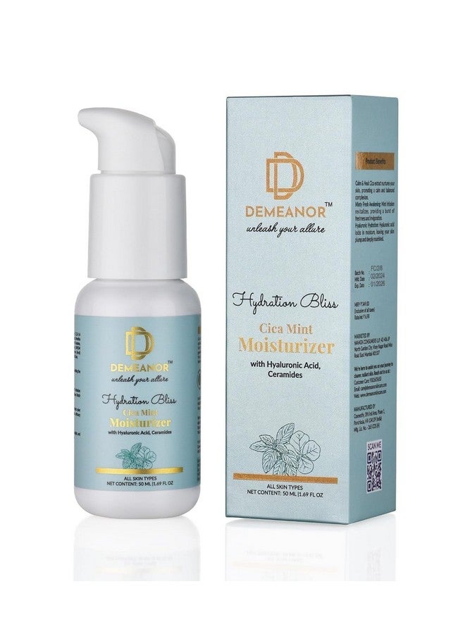 Demeanor Cica + Hyaluronic Acid Soft Light Moisturizer, 50 ml, for Face, Hand & Body, Non-Greasy Cream with Vitamin E water gel for Daily use | All Skin Types (Pack of 2) - Image 2
