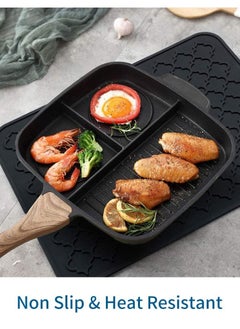 KASTWAVE Silicone Drying Mat for Kitchen Countertops, 12 X 16 In, Kitchen Drying Mat (Black)  - Image 4
