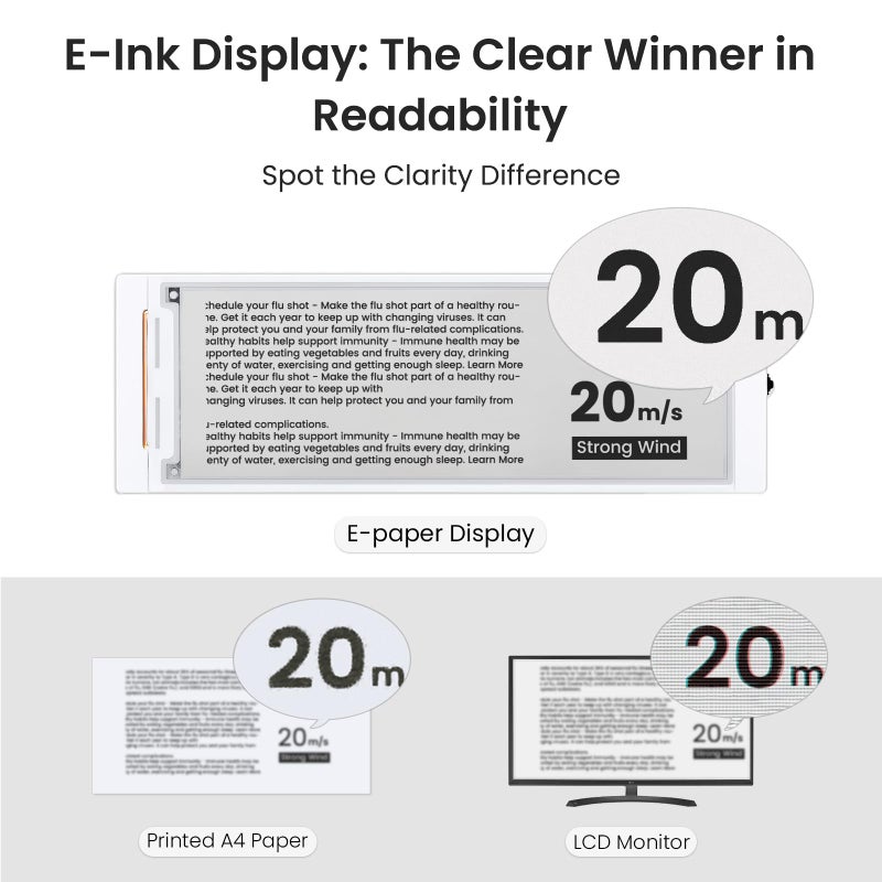 ELECROW ESP32 E-Ink Display 2.13 Inch, CrowPanel E-paper HMI Display Compatible with Arduino IDE, E Ink Screen with 122x250 Resolution Black/White Color, Driven by SPI Interface (Without Acrylic Case) - Image 4