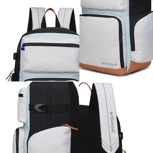 Provogue Zuno 28 litres everyday backpack with 15.6 inch laptop compartment for men and women in Cloud Grey, stylish contemporary daily use college, office and outdoor bag | With organiser - Image 4