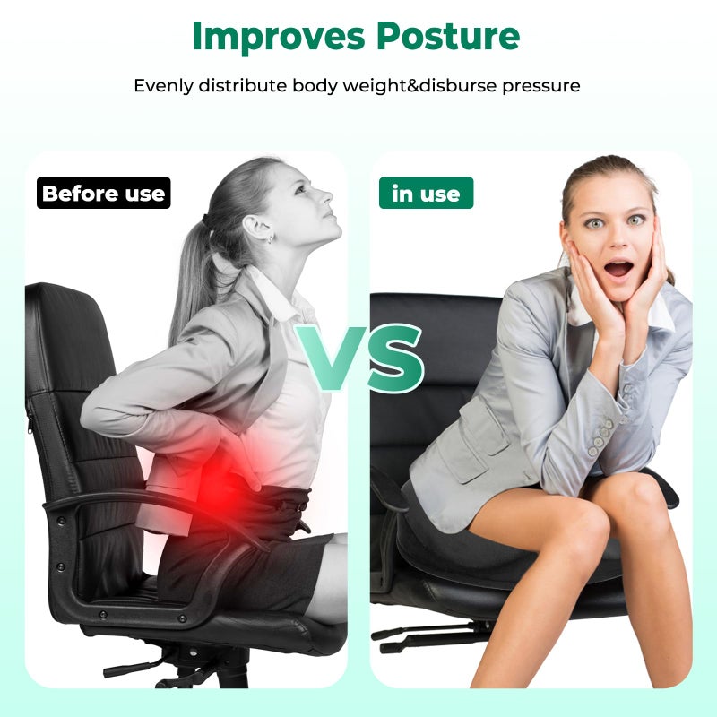SAHEYER Donut Pillow for Tailbone Pain, Memory Foam Hemorrhoids Pillow for Sciatica Nerve, Sciatica Hip Coccyx Seat Cushion for Long Sitting Office Workers, Car Drivers, Black - Image 4