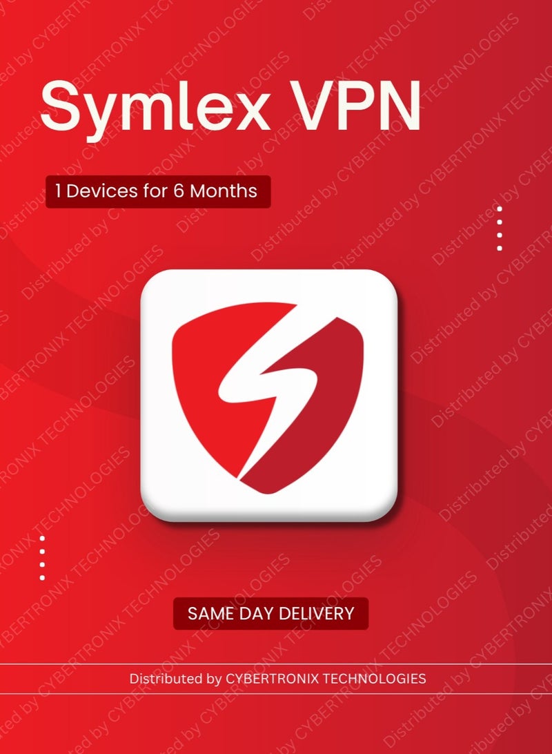 Symlex VPN | جهاز واحد | اشتراك لمدة 6 أشهر | ترخيص رقمي | تسليم في نفس اليوم