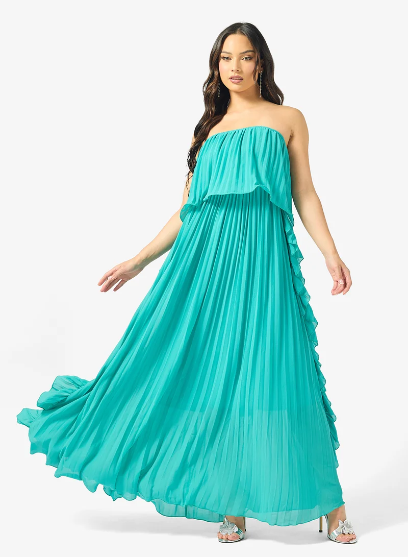 Ginger  Bandeau Pleated A Line Dress for Women | Best Price UAE