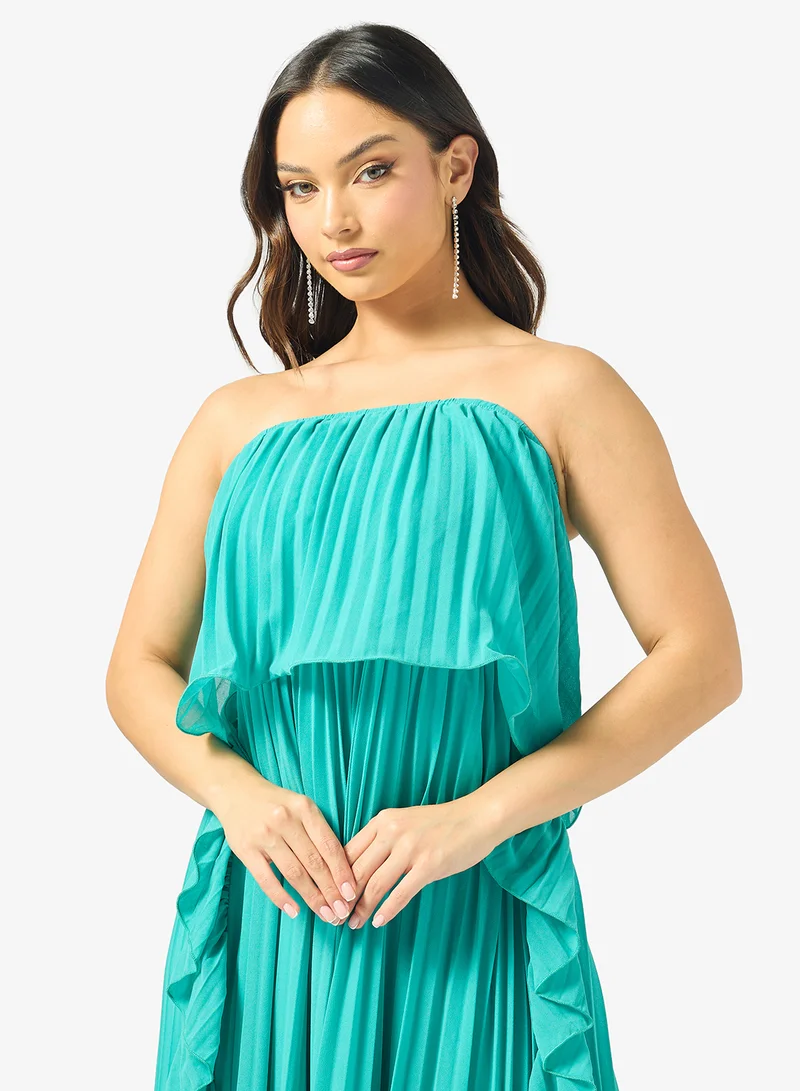Ginger  Bandeau Pleated A Line Dress for Women | Best Price UAE