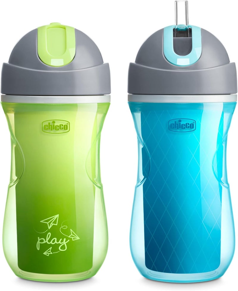Chicco 9oz. Double-Wall Insulated Flip-Top Sippy Cup with Silicone Straw and Spill-Free Lid - Image 1