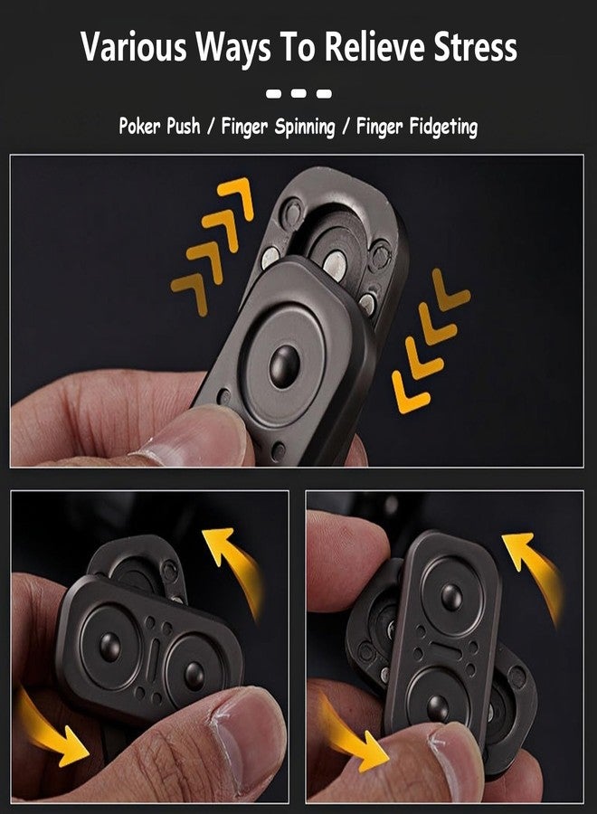 YJPPDD Metal Fidget Slider, EDC Fidget Toys Adults, Free-Floating Silent Haptic Finger Spinning Toy, ADHD Stress Reliever, Focus Aid Fidget Blocks, Unique Party Favor & Novelty Gadgets (Owl) - Image 3