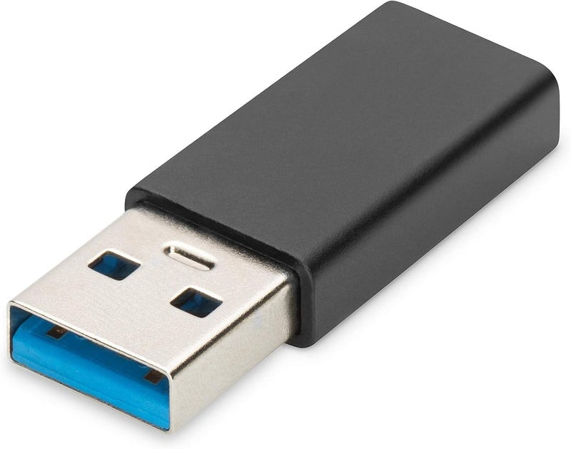 DIGITUS USB 3.2 Gen1 USB Adapter - Adapter - USB A (male) to USB C (female) - 5 Gbit/s - Adapter cable, USB cable - Black - Image 1