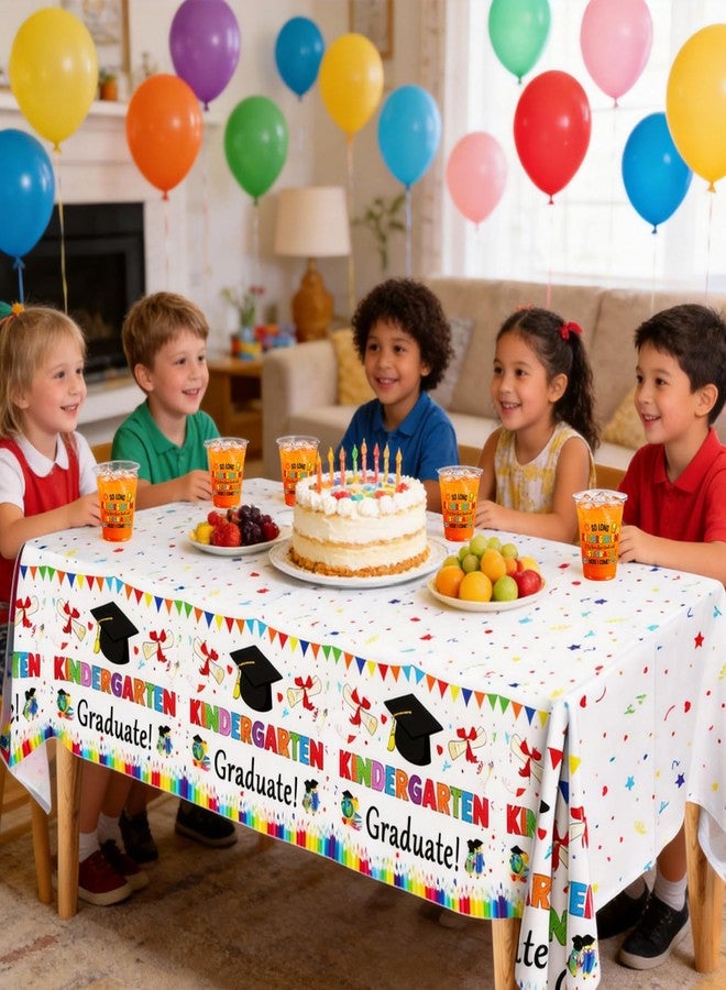 ANTING 3 Pack Kindergarten Graduate Tablecloths,Class of 2026 Kinder Garten Graduate Congrats Grad Table Cloths Party Ceremony Decoration Supplies,54 x 108 (Kindergarten) - Image 3