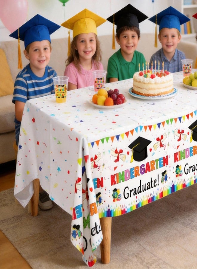 ANTING 3 Pack Kindergarten Graduate Tablecloths,Class of 2026 Kinder Garten Graduate Congrats Grad Table Cloths Party Ceremony Decoration Supplies,54 x 108 (Kindergarten) - Image 5