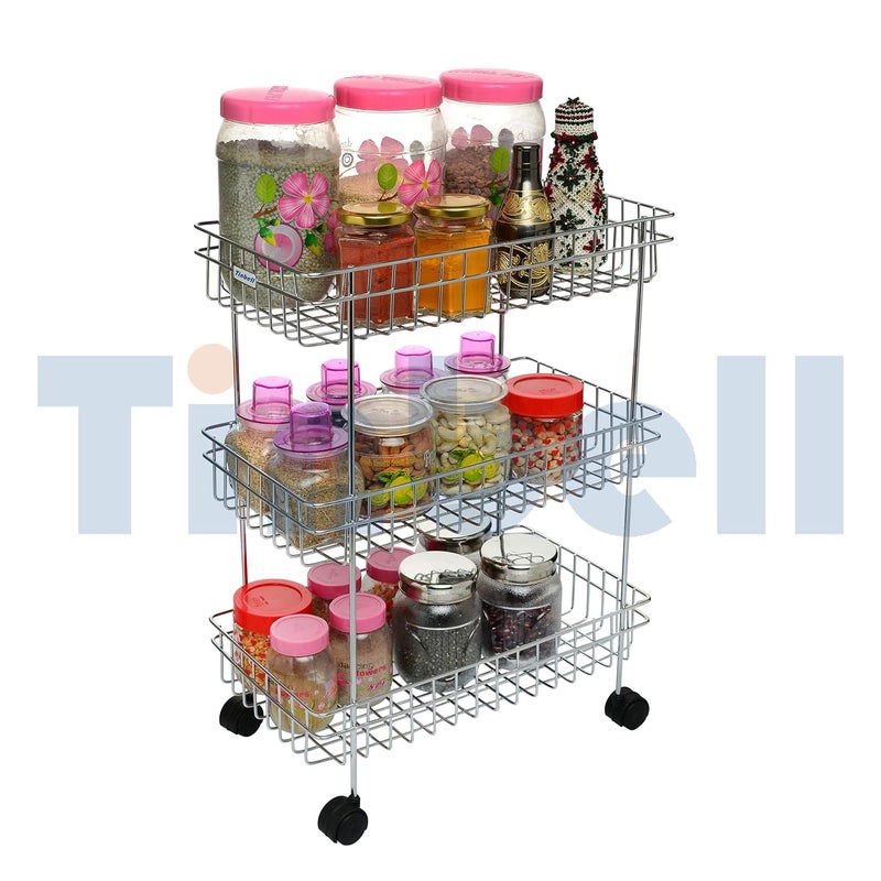 Tinbell Stainless Steel Multipurpose Storage Rack for Kitchen and Bathroom 3 Shelf - Image 3