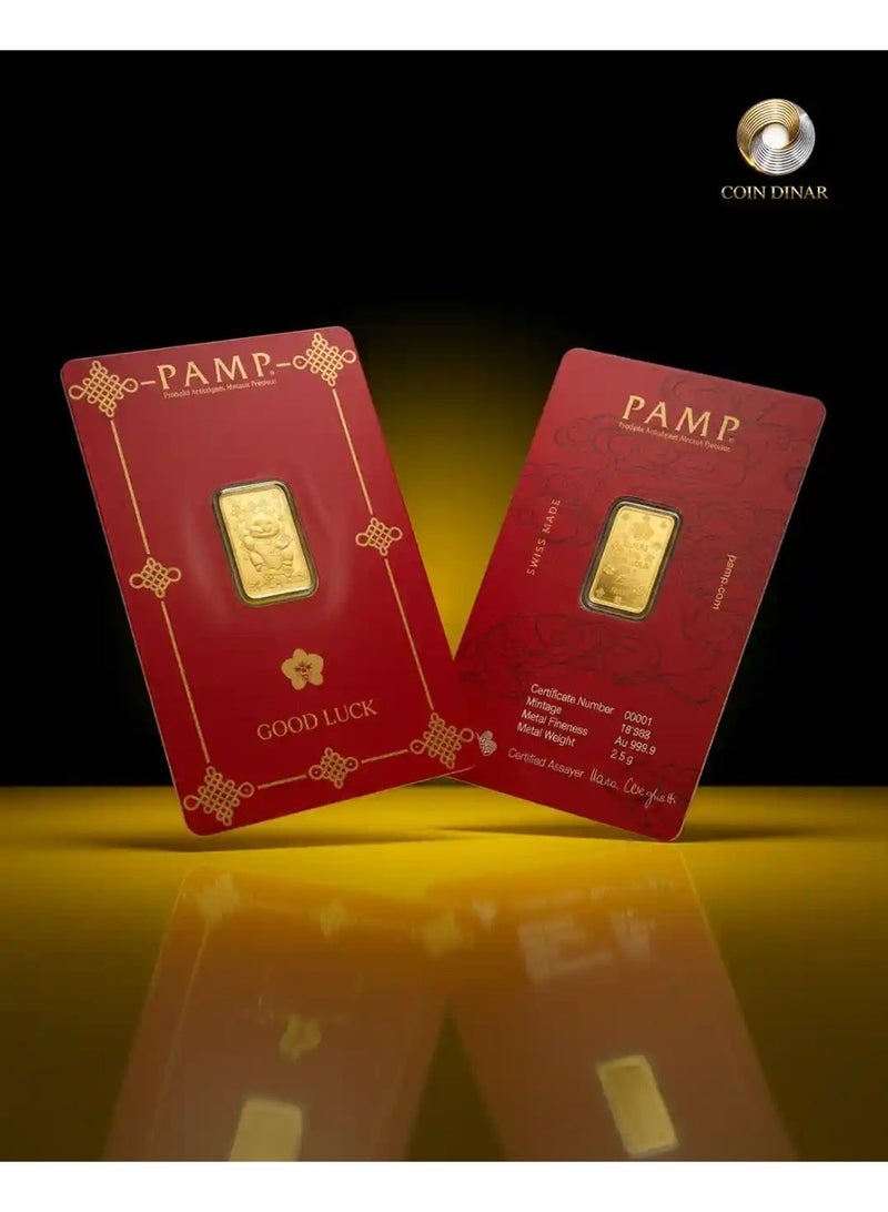 PAMP 2.5g Lucky Cat Gold Bar – Certified Bar - Image 3