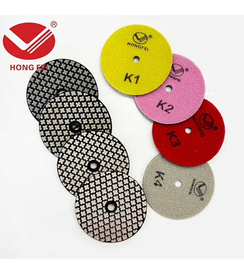 4 Inch 100mm Mix Grit Diamond Dry Grinding Disc 4Pcs Set for Marble Granite Quartz Polishing - Image 3